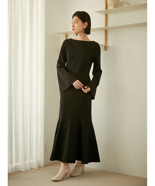 Stylevoice for xxx(スタイルヴォイスフォー)の「スリットスリーブマーメイドワンピース(ワンピース・レディース・モカ/ブラック/ボルドー・FREE)」の11枚目の写真