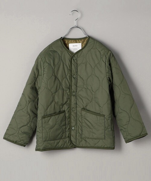 FREAK'S STORE（フリークスストア）の「限定展開 キッズ キルティングジャケット / KIDS 子供服 中わた ミリタリーブルゾン / ノーカラージャケット（ブルゾン・キッズ・ブラック/オリーブ・150/120/130/140/110）」の3枚目の写真