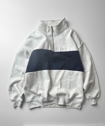 Confirm | ビッグシルエット 裏起毛 切替 ハーフジッププルオーバースウェット【Confirm】(スウェット)