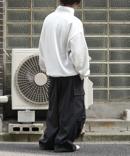 Confirm（コンファーム）の「ビッグシルエット 裏起毛 切替 ハーフジッププルオーバースウェット【Confirm】（スウェット・メンズ・ネイビー/チャコールグレー/杢グレー・M/L）」の7枚目の写真