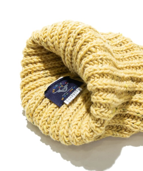 go slow caravan（ゴースローキャラバン）の「HIGHLAND2000/ハイランドトゥーサウザンド　BW 001 Bobcap（ニットキャップ/ビーニー・レディース・ブラウン/チャコールグレー/マスタード/ネイビー/ナチュラル・FREE）」の7枚目の写真