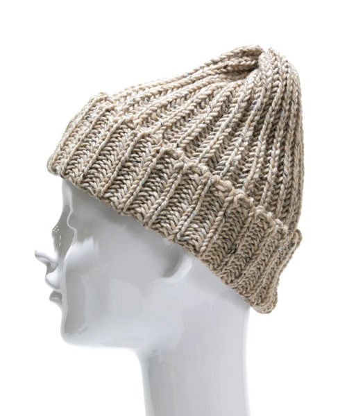 go slow caravan（ゴースローキャラバン）の「HIGHLAND2000/ハイランドトゥーサウザンド　BW 001 Bobcap（ニットキャップ/ビーニー・レディース・ブラウン/チャコールグレー/マスタード/ネイビー/ナチュラル・FREE）」の12枚目の写真