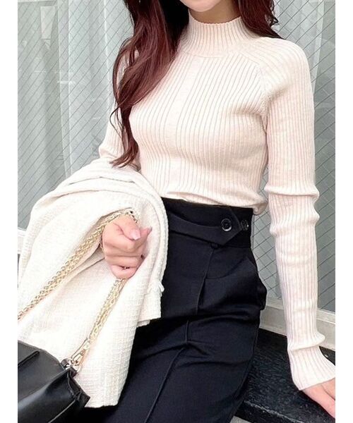 RESEXXY（リゼクシー）の「ラグランベーシックニット（ニット/セーター・レディース・ブルー/ブラック/アイボリー/オレンジ・FREE）」の2枚目の写真