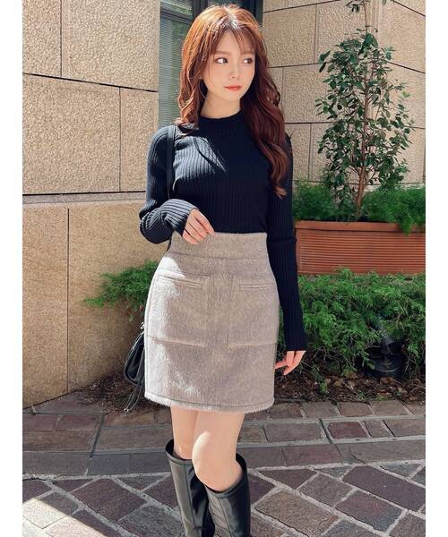 RESEXXY（リゼクシー）の「ラグランベーシックニット（ニット/セーター・レディース・ブルー/ブラック/アイボリー/オレンジ・FREE）」の5枚目の写真