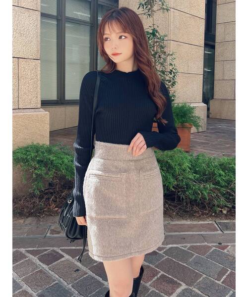 RESEXXY（リゼクシー）の「ラグランベーシックニット（ニット/セーター・レディース・ブルー/ブラック/アイボリー/オレンジ・FREE）」の6枚目の写真