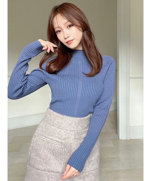 RESEXXY（リゼクシー）の「ラグランベーシックニット（ニット/セーター・レディース・ブルー/ブラック/アイボリー/オレンジ・FREE）」の11枚目の写真