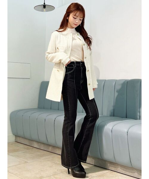 RESEXXY（リゼクシー）の「ラグランベーシックニット（ニット/セーター・レディース・ブルー/ブラック/アイボリー/オレンジ・FREE）」の19枚目の写真