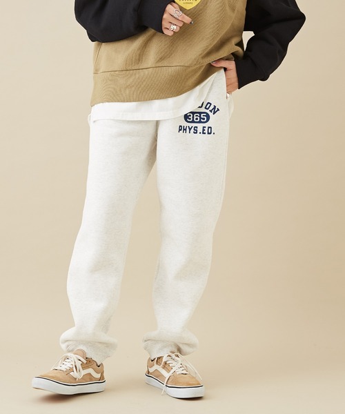 CUBE SUGAR（キューブシュガー）の「CVC裏毛裏起毛ロゴプリントスウェットパンツ（スウェットパンツ・レディース・ネイビー/グリーン/オートミール/トップグレー・M）」の3枚目の写真