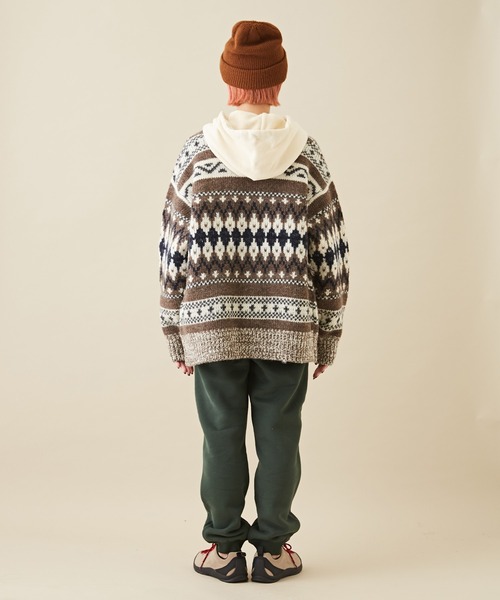 CUBE SUGAR（キューブシュガー）の「CVC裏毛裏起毛ロゴプリントスウェットパンツ（スウェットパンツ・レディース・ネイビー/グリーン/オートミール/トップグレー・M）」の7枚目の写真