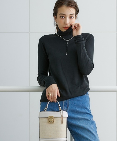 slattgir(スラットジール)の「高身長 毛玉ができにくい洗えるタートルネックセーター (トールサイズ)(ニット/セーター・レディース・ブラック/アイボリー/ブラウン/オレンジ・M/LL/3L/4L/L/5L)」の19枚目の写真