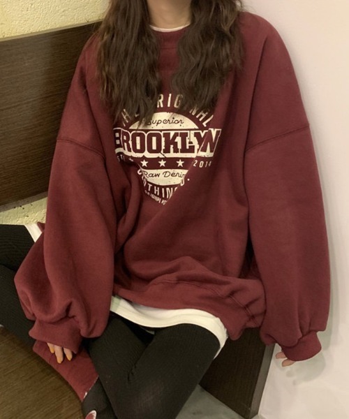 wears(ウェアーズ)の「BROOKLYNフロントロゴスウェット(スウェット・レディース・チャコールグレー/ワインレッド/グレー・FREE)」の3枚目の写真