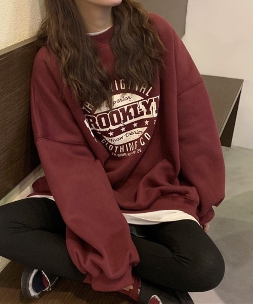 wears(ウェアーズ)の「BROOKLYNフロントロゴスウェット(スウェット・レディース・チャコールグレー/ワインレッド/グレー・FREE)」の9枚目の写真