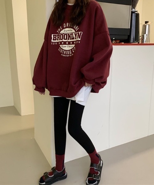 wears(ウェアーズ)の「BROOKLYNフロントロゴスウェット(スウェット・レディース・チャコールグレー/ワインレッド/グレー・FREE)」の14枚目の写真
