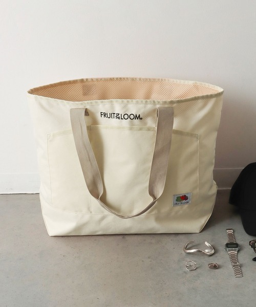 FRUIT OF THE LOOM（フルーツオブザルーム）の「BIG TOTE BAG（トートバッグ・メンズ・ブラック/杢グレー/カーキ/オフホワイト・FREE）」の15枚目の写真
