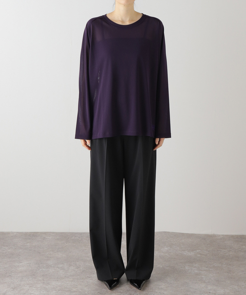 Needles（ニードルス）の「【NEEDLES/ニードルズ】LS U Neck Tee：カットソー（Tシャツ/カットソー・レディース・ホワイト/パープル・SMALL）」の20枚目の写真