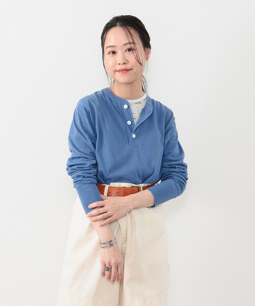 BEAMS BOY(ビームスボーイ)の「Healthknit / 別注 ヘンリー ネック ロングスリーブ(Tシャツ/カットソー・レディース・ネイビー/ブルー/グリーン系その他4・ONE SIZE)」の3枚目の写真