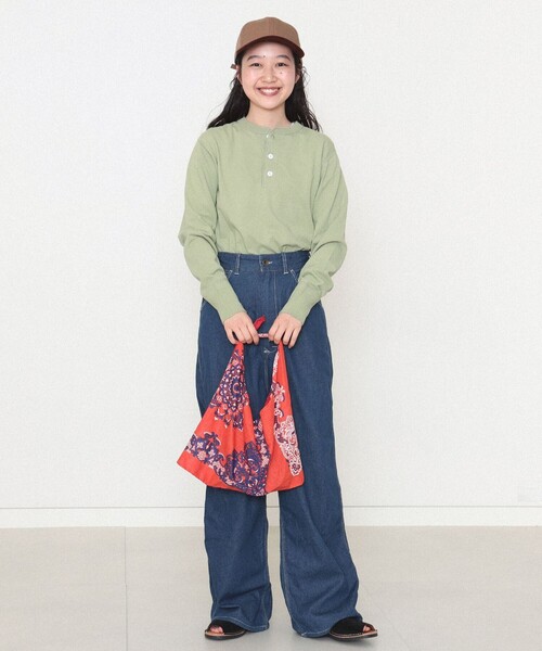 BEAMS BOY(ビームスボーイ)の「Healthknit / 別注 ヘンリー ネック ロングスリーブ(Tシャツ/カットソー・レディース・ネイビー/ブルー/グリーン系その他4・ONE SIZE)」の4枚目の写真