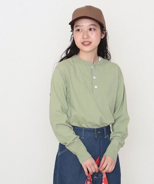 BEAMS BOY(ビームスボーイ)の「Healthknit / 別注 ヘンリー ネック ロングスリーブ(Tシャツ/カットソー・レディース・ネイビー/ブルー/グリーン系その他4・ONE SIZE)」の6枚目の写真