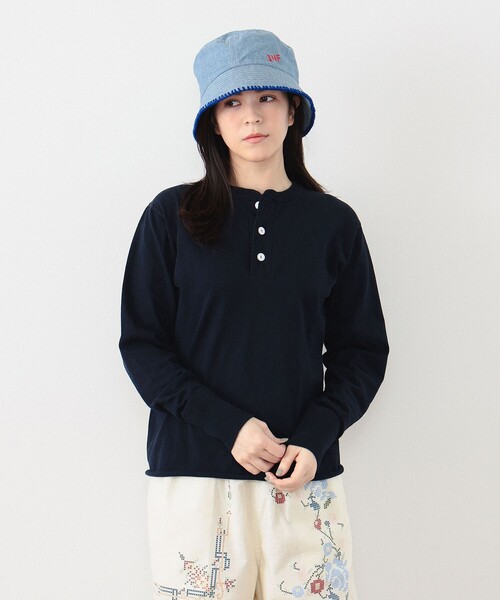 BEAMS BOY(ビームスボーイ)の「Healthknit / 別注 ヘンリー ネック ロングスリーブ(Tシャツ/カットソー・レディース・ネイビー/ブルー/グリーン系その他4・ONE SIZE)」の16枚目の写真
