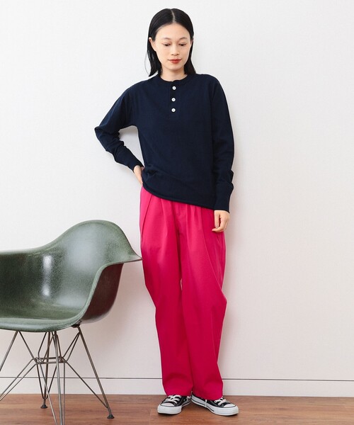 BEAMS BOY(ビームスボーイ)の「Healthknit / 別注 ヘンリー ネック ロングスリーブ(Tシャツ/カットソー・レディース・ネイビー/ブルー/グリーン系その他4・ONE SIZE)」の18枚目の写真