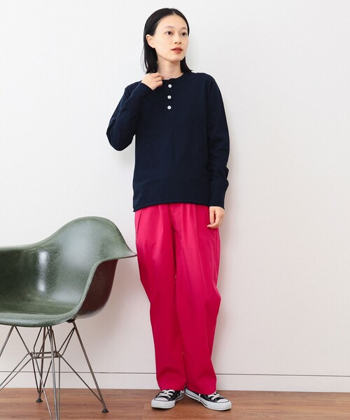 BEAMS BOY(ビームスボーイ)の「Healthknit / 別注 ヘンリー ネック ロングスリーブ(Tシャツ/カットソー・レディース・ネイビー/ブルー/グリーン系その他4・ONE SIZE)」の9枚目の写真