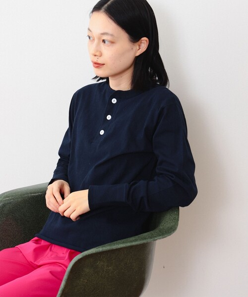 BEAMS BOY(ビームスボーイ)の「Healthknit / 別注 ヘンリー ネック ロングスリーブ(Tシャツ/カットソー・レディース・ネイビー/ブルー/グリーン系その他4・ONE SIZE)」の11枚目の写真