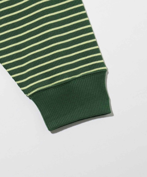 X-girl(エックスガール)の「STRIPED LOOSE FIT TOP(Tシャツ/カットソー・レディース・ブラック/ブラウン/グリーン・M/S)」の8枚目の写真