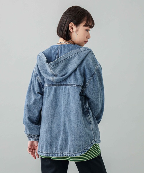 X-girl(エックスガール)の「STRIPED LOOSE FIT TOP(Tシャツ/カットソー・レディース・ブラック/ブラウン/グリーン・M/S)」の20枚目の写真