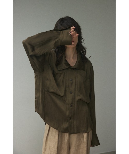 BLACK BY MOUSSY（ブラックバイマウジー）の「stand collar big shirt