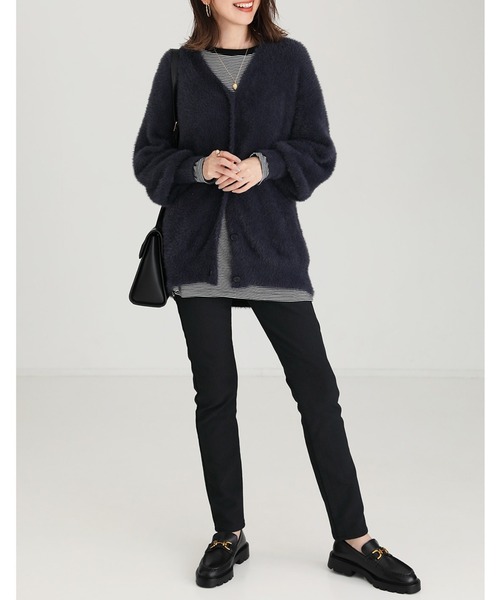 IEDIT（イディット）の「ＩＥＤＩＴ　光吸収発熱素材＆裏起毛でいつでも暖かな　美脚ストレッチスリムパンツ（その他パンツ・レディース・ブラック/ネイビー/グレー・SMALL/MEDIUM/LARGE/X-LARGE/XX-LARGE/XXX-LARGE）」の8枚目の写真