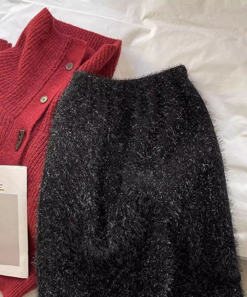 LAC-VERT(ラック・ヴェール)の「ラメボンディングロングスカート(スカート・レディース・ブラック/モカ・FREE)」の6枚目の写真