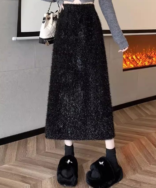LAC-VERT(ラック・ヴェール)の「ラメボンディングロングスカート(スカート・レディース・ブラック/モカ・FREE)」の20枚目の写真