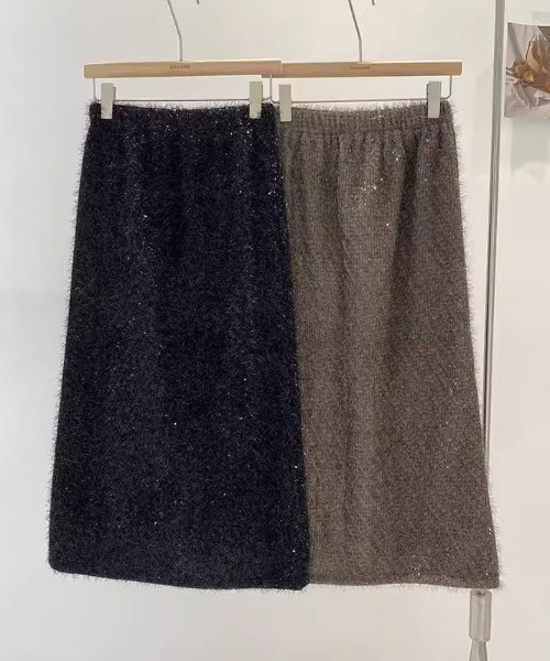 LAC-VERT(ラック・ヴェール)の「ラメボンディングロングスカート(スカート・レディース・ブラック/モカ・FREE)」の22枚目の写真