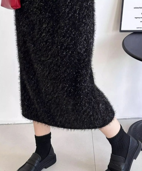 LAC-VERT(ラック・ヴェール)の「ラメボンディングロングスカート(スカート・レディース・ブラック/モカ・FREE)」の13枚目の写真