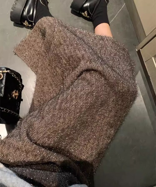 LAC-VERT(ラック・ヴェール)の「ラメボンディングロングスカート(スカート・レディース・ブラック/モカ・FREE)」の18枚目の写真