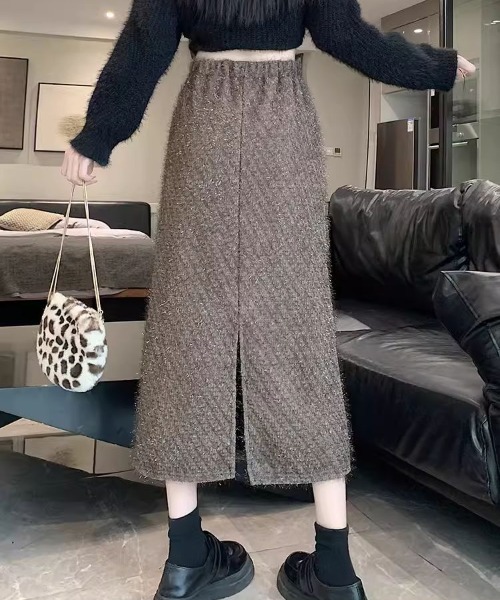 LAC-VERT(ラック・ヴェール)の「ラメボンディングロングスカート(スカート・レディース・ブラック/モカ・FREE)」の15枚目の写真