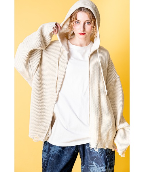 ankoROCK(アンコロック)の「a.p.o.v. -ankoROCK's select-ダメージニットオーバーサイズジップアップパーカー(パーカー・メンズ・B/A・ONE SIZE)」の13枚目の写真