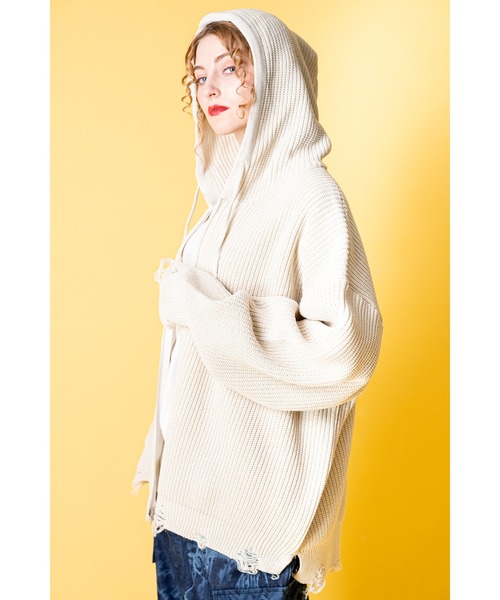 ankoROCK(アンコロック)の「a.p.o.v. -ankoROCK's select-ダメージニットオーバーサイズジップアップパーカー(パーカー・メンズ・B/A・ONE SIZE)」の14枚目の写真