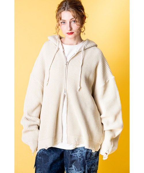 ankoROCK(アンコロック)の「a.p.o.v. -ankoROCK's select-ダメージニットオーバーサイズジップアップパーカー(パーカー・メンズ・B/A・ONE SIZE)」の15枚目の写真