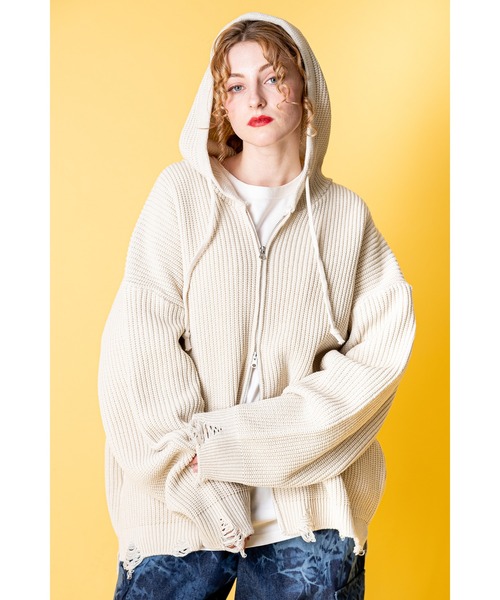 ankoROCK(アンコロック)の「a.p.o.v. -ankoROCK's select-ダメージニットオーバーサイズジップアップパーカー(パーカー・メンズ・B/A・ONE SIZE)」の16枚目の写真