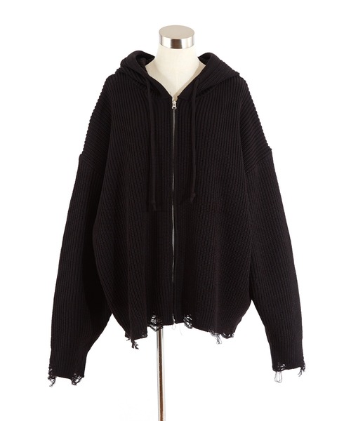 ankoROCK(アンコロック)の「a.p.o.v. -ankoROCK's select-ダメージニットオーバーサイズジップアップパーカー(パーカー・メンズ・B/A・ONE SIZE)」の6枚目の写真