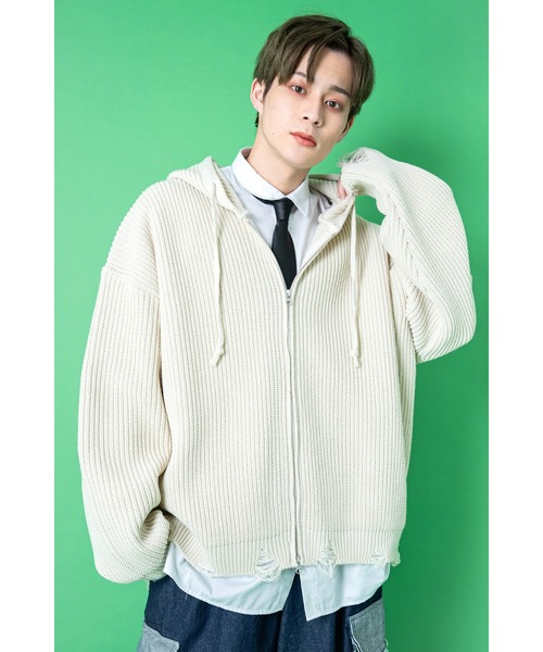 ankoROCK(アンコロック)の「a.p.o.v. -ankoROCK's select-ダメージニットオーバーサイズジップアップパーカー(パーカー・メンズ・B/A・ONE SIZE)」の11枚目の写真