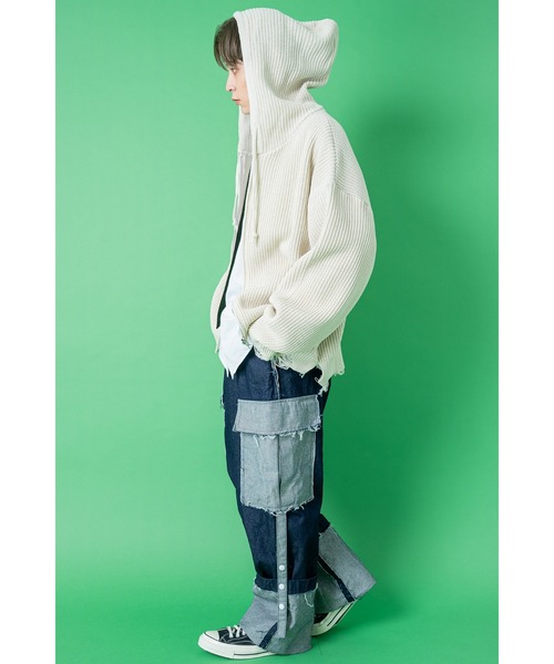 ankoROCK(アンコロック)の「a.p.o.v. -ankoROCK's select-ダメージニットオーバーサイズジップアップパーカー(パーカー・メンズ・B/A・ONE SIZE)」の12枚目の写真