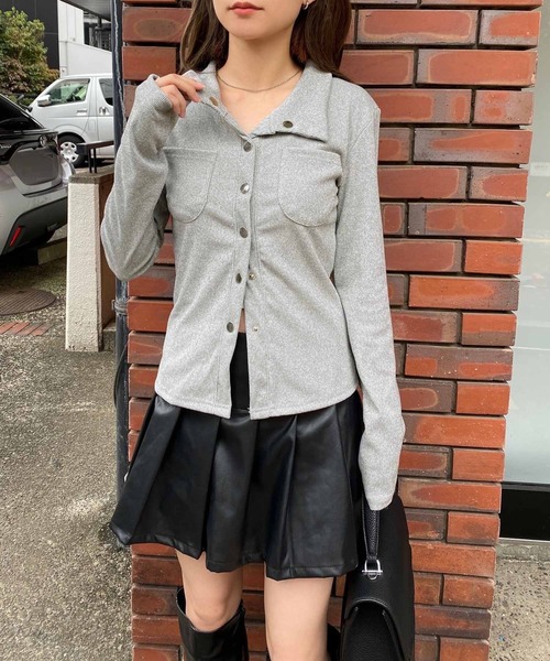 NANEA(ナネア)の「襟付きシャツ/カーディガン(Tシャツ/カットソー・レディース・ホワイト/グレー/オフホワイト/ライトグレー・MEDIUM/LARGE/SMALL)」の16枚目の写真