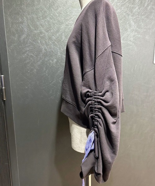 PAGEBOY（ページボーイ）の「ドロストスリーブショートスウェット（スウェット・レディース・チャコールグレー/オートミール・FREE）」の16枚目の写真