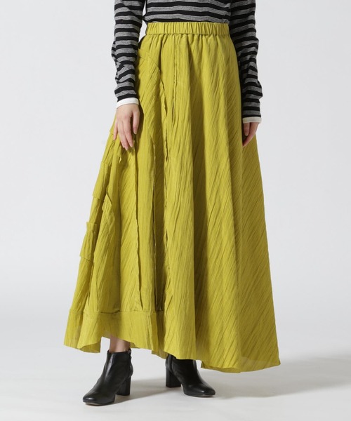 AULA（アウラ）の「AULA/アウラ/Peace Work Long Skirt（スカート・レディース・イエロー/ブラック・F）」の10枚目の写真