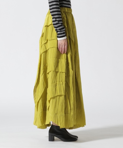 AULA（アウラ）の「AULA/アウラ/Peace Work Long Skirt（スカート・レディース・イエロー/ブラック・F）」の22枚目の写真