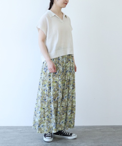 yuni（ユニ ）の「キュプラリネンビエラ かすみ花プリント