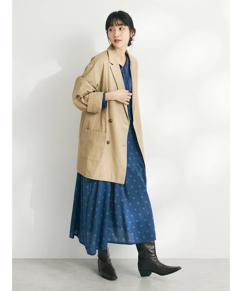 CRAFT STANDARD BOUTIQUE(クラフトスタンダードブティック)の「コットンギャバジンWテーラードジャケット(テーラードジャケット・レディース・ネイビー/ベージュ/カーキ・FREE)」の12枚目の写真