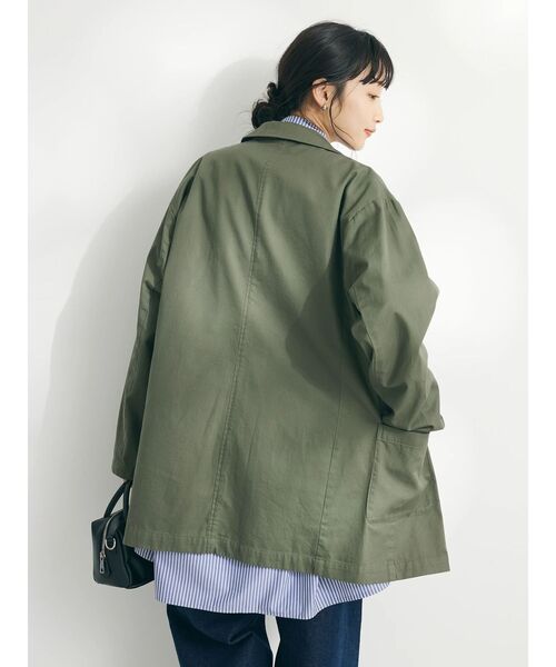 CRAFT STANDARD BOUTIQUE(クラフトスタンダードブティック)の「コットンギャバジンWテーラードジャケット(テーラードジャケット・レディース・ネイビー/ベージュ/カーキ・FREE)」の11枚目の写真
